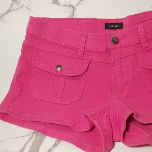 Bright Pink Shorts by Nell Jeans w/Button & Zipper Closure and Front Pockets - Picture 3 of 8